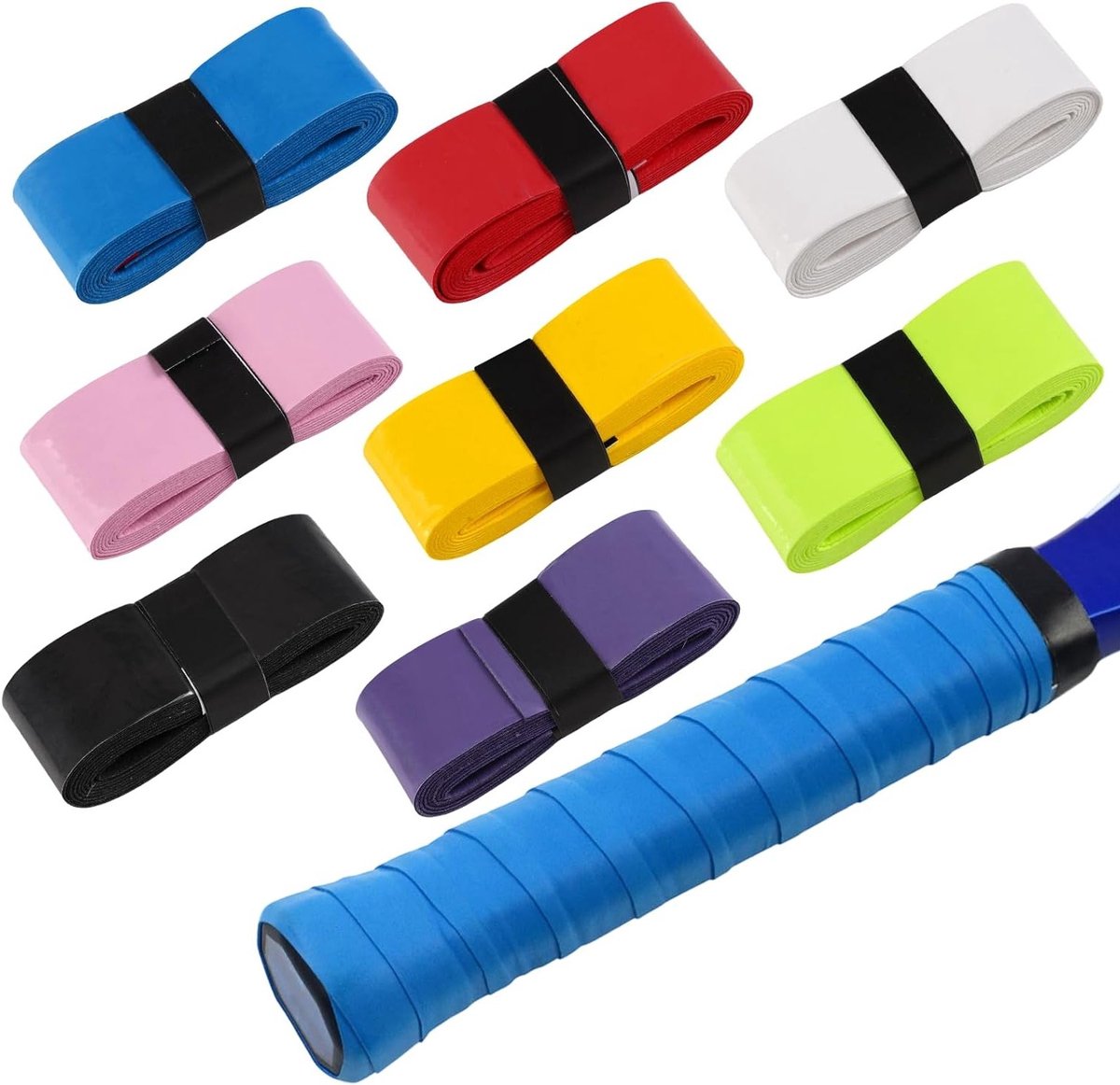 Multicolor Racket Grip Tape Set van 8 Stuks voor Badminton, Tennis en Squash - Non-Slip en Zelfklevend Gripband voor Optimale Controle en Comfort