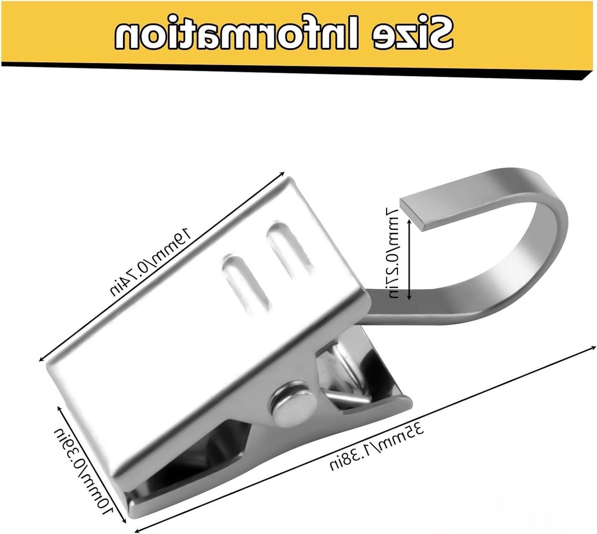 40 Pcs Stainless Steel Metal Curtain Clips with Hooks Silver Curtains Clip for Curtains Pictures Home Decoration - ShopVlot