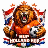 Raamsticker LEEUW hup holland hup WK voetbal - Versiering oranje - Hup Holland Hup - Nederlands elftal - WK voetbal - Raamdecoratie voetbal - rood wit blauw - voetbalsupporter - raamsticker Nederlands elftal - oranje - stickers