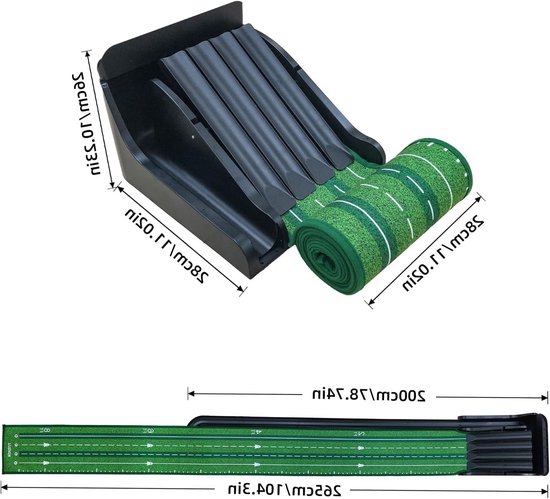 Golf Putting Mat voor Thuis en Kantoor - Indoor Oefenmat met Ball Return en Hellingsontwerp voor Perfecte Putts van GOLF — afbeelding 4
