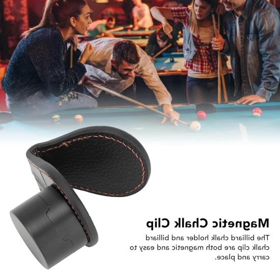 Draagbare Magneet Chalkhouder voor Biljart, Snooker en Pool - Leer Chalk Clip voor Cue Accessoires — afbeelding 2