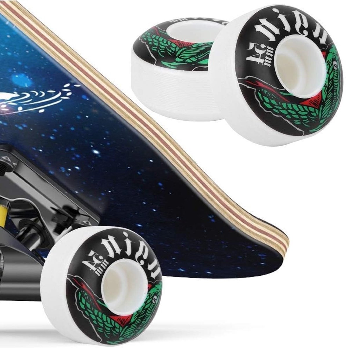 Set van 4 Skateboard Wielen 54mm 100A PU met Hoge Veerkracht voor Longboard en Skateboard Gebruik