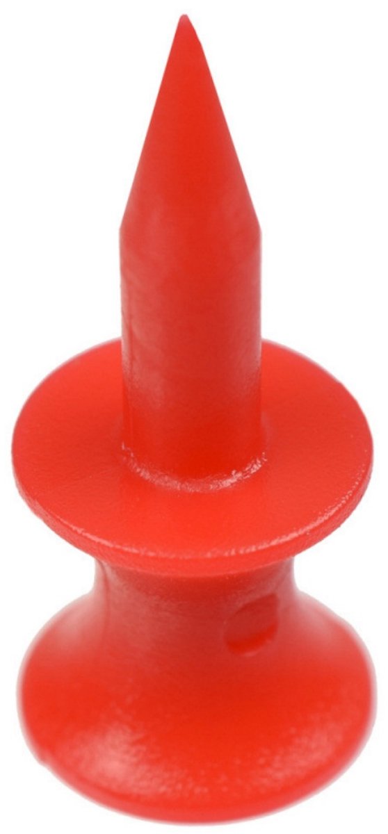 Verpakking van 100 rode plastic golftees - 32 mm - Kleine Kasteel Golf T-stukken-stijl tees - Golfpegs - Plastic tees - Ontwerp met dubbele stop van Merkloos — afbeelding 4