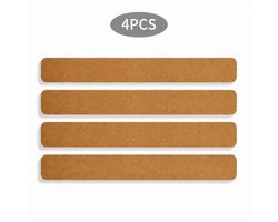 Bruin kurk muurstrip zelfklevend wandbord 4 stuks rechthoekig lang bulletin board aankondiging strips prikbord alternatief kantoor school kurk vilt strips