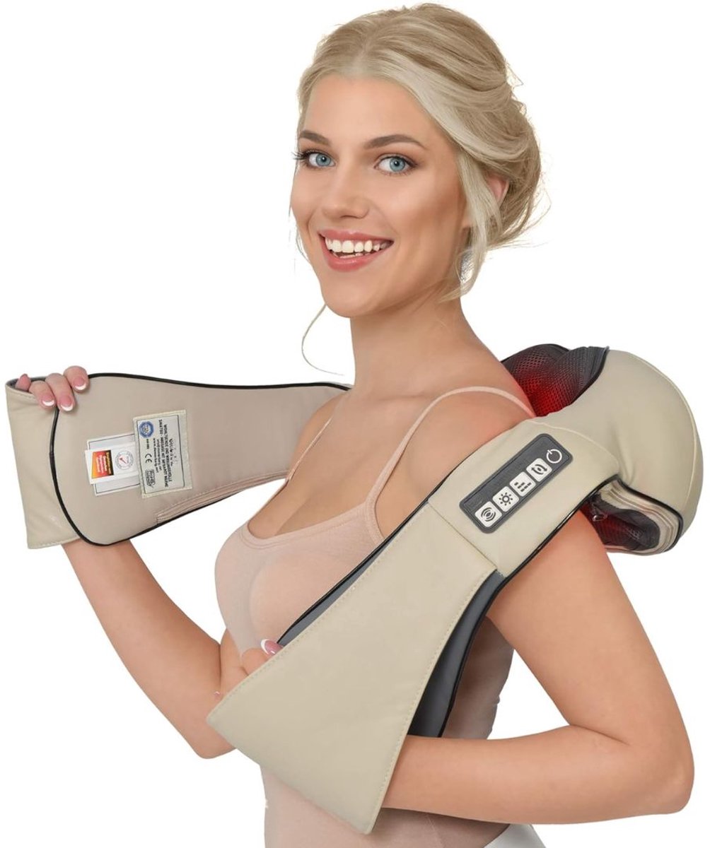 DDStar® Massage pads - Nekmassage - Elektrische Massage - Shiatsu - Beige