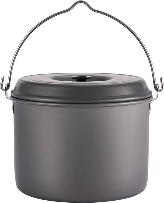 Camping Hangpot 5.5L Aluminium – Lichtgewicht Kookpot Pan met Deksel & Ophanghandvat – Voor Kampvuur & Camping (5–7 Personen) — afbeelding 2