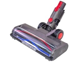 TEKROA® Aangedreven Zuigmond Geschikt voor Dyson Steelstofzuiger V15, V11, V10, V8 & V7 - Turbo Borstel - Vloerzuigmond - Stofzuigermondstuk - Opzetstuk - Mondstuk - Stofzuigeraccessoires - Grijs