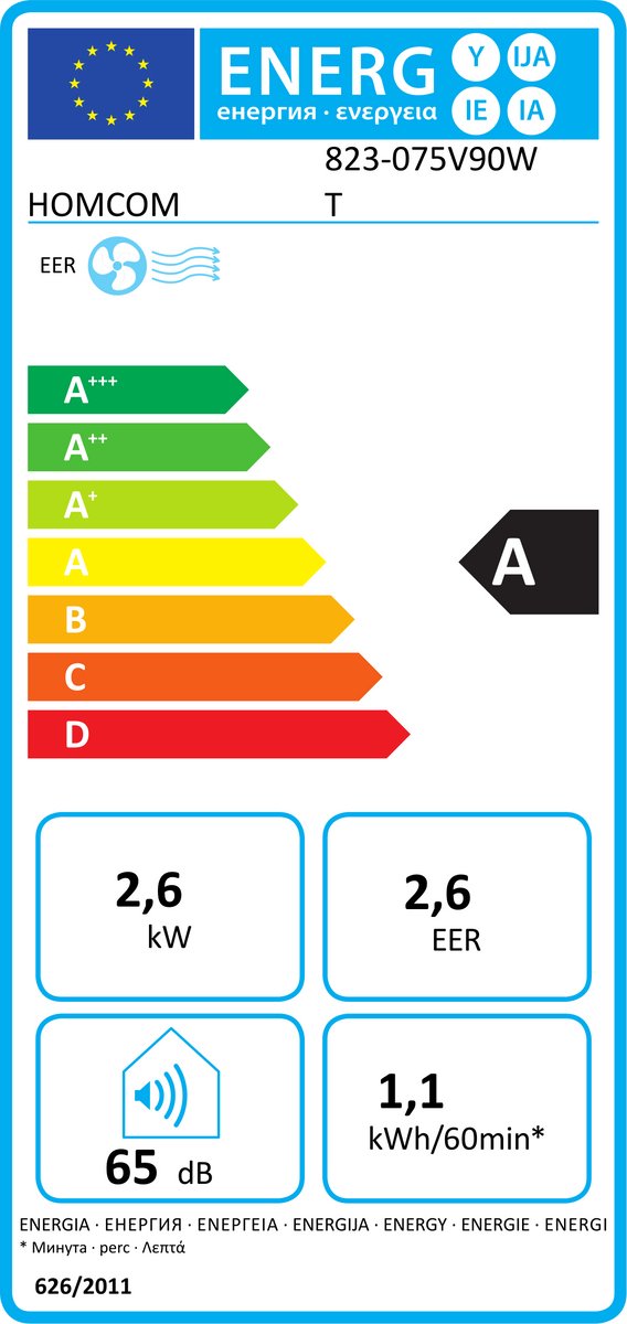 Draagbare airconditioner 9000 BTU 4-in-1 koelen ontvochtigen ventilator slaapstand 20-30 m² wit met afstandsbediening - Afbeelding 2