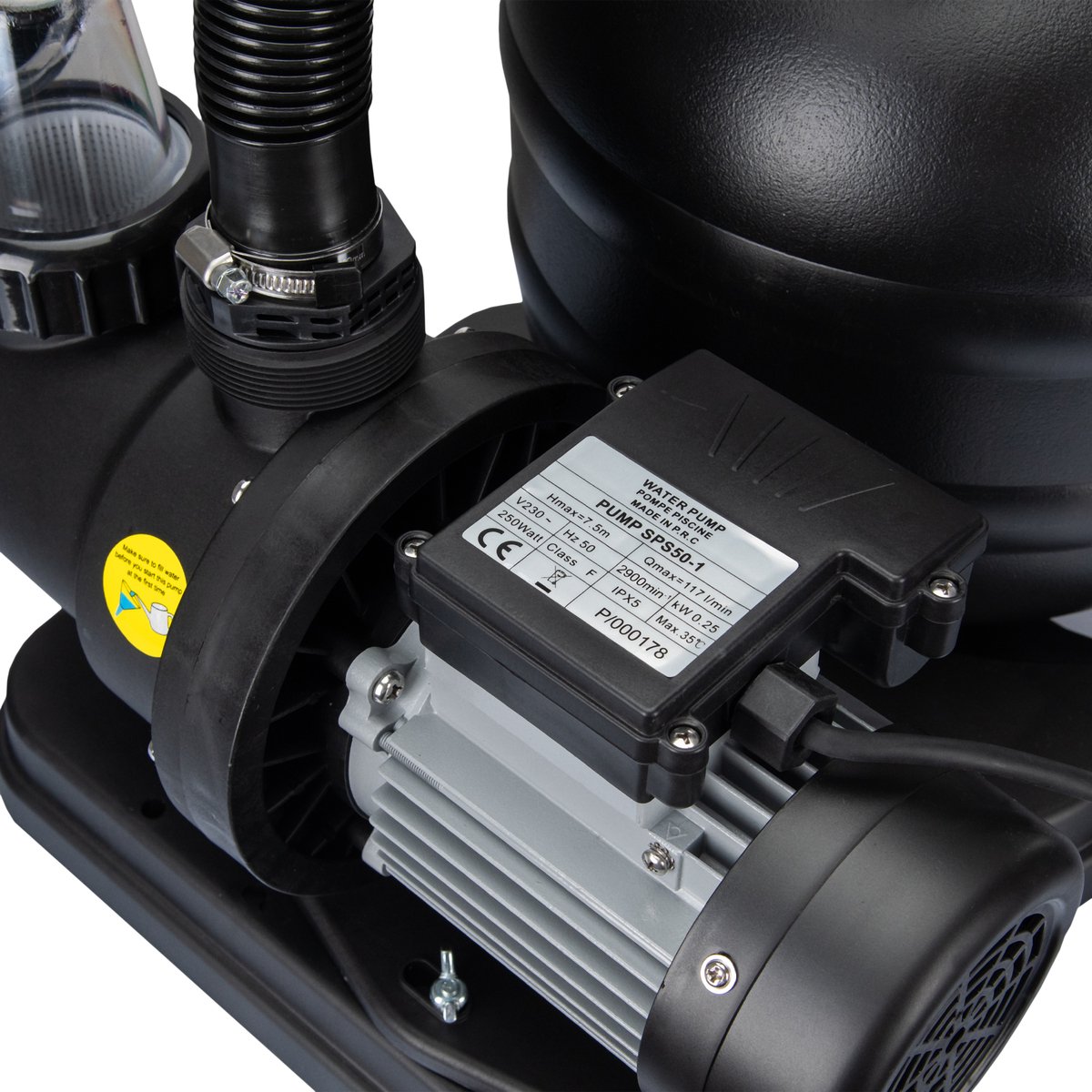 COIL Filterpompe Zwembad 7000 l/u – Circulatiepomp zwembad - zelfaanzuigend – 250W – Opvoerhoogte max. 7,5m - voor zwembaden tot 20m³ – foto 7