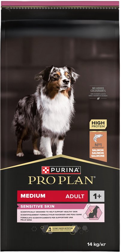 PURINA® PRO PLAN® Sensitive Skin Medium Adult - Hondenvoer - Zalm - 14 kg