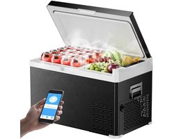 Auto Koelbox 40L - Auto Koelkast - 12V/24V en 230V - Vriesfunctie - Dubbele Zone - Camping Draagbare Koelkast 40L - Auto Koelkast - Compressor - 12V/24V/230V - Dubbele Zone - Zwart