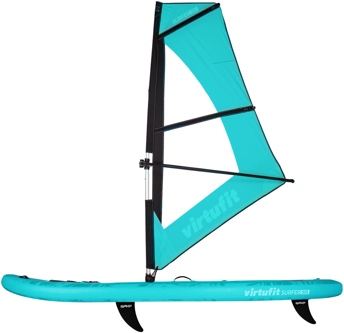 VirtuFit Surfer Opblaasbaar SUP Board 305 cm - Met Windsurf Zeil, Accessoires & Draagtas - Inclusief Mast, Vin en Reparatieset - Stand Up Paddle Board - Turquoise – foto 4