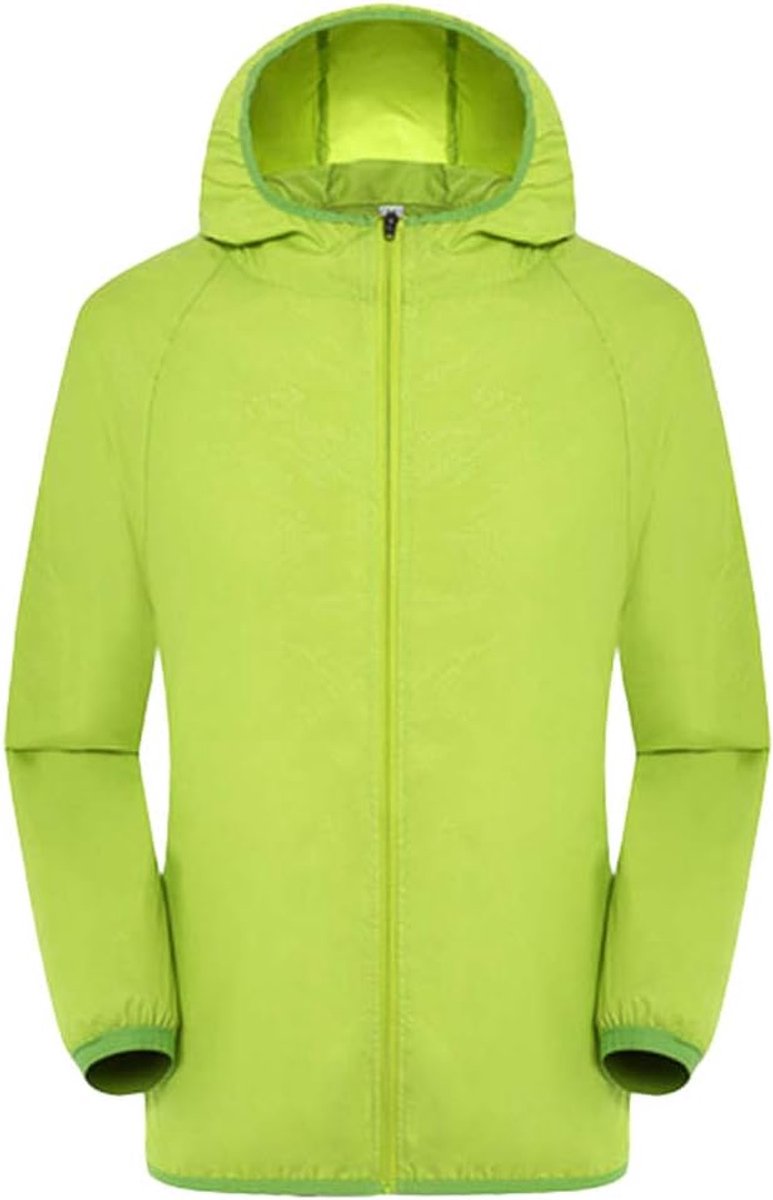 Regenjacke Herren Wasserdicht Sonnenschutz Packbare Ultraleichte Windjacke Fahrrad Regenmantel mit Kapuze Einfarbig Outdoorjacke Atmungsaktiv Dünne Ölzeug Sommerjacke regenponcho für Herren -4XL Groen
