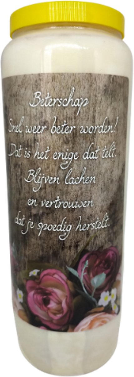noveenkaars Beterschap - 9 dagen brander - set van 5 stuks Wit