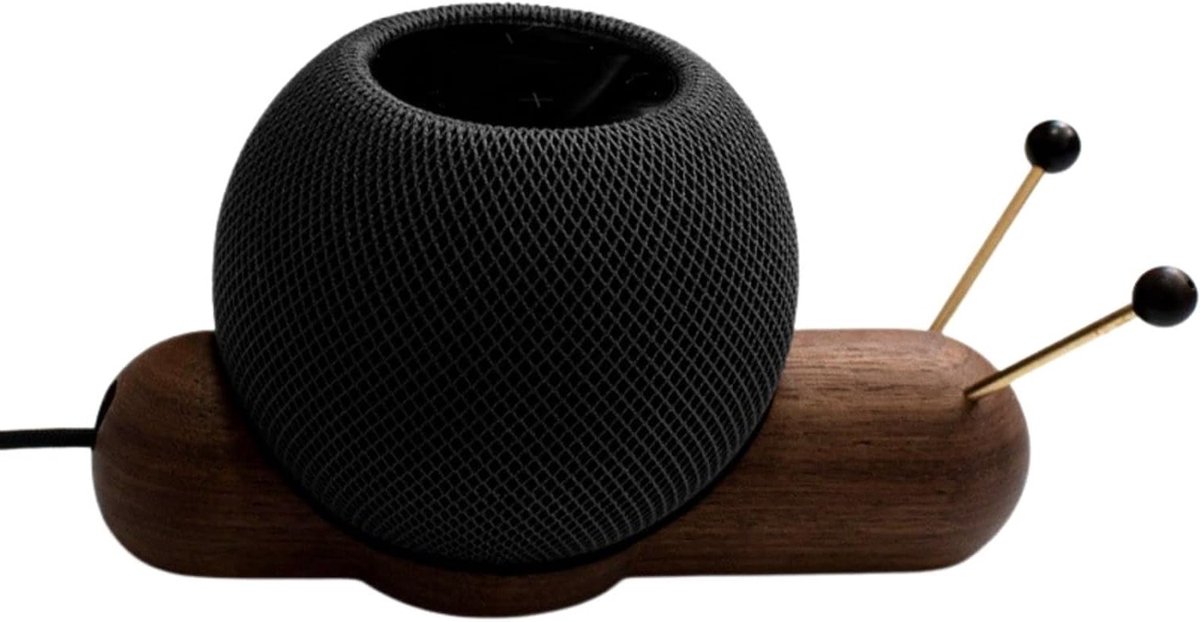 Houten Stand voor Homepod Mini Speaker - Stabiliteit en Antislip Desktop Houder voor Slimme Bluetooth Speaker (Koffie)