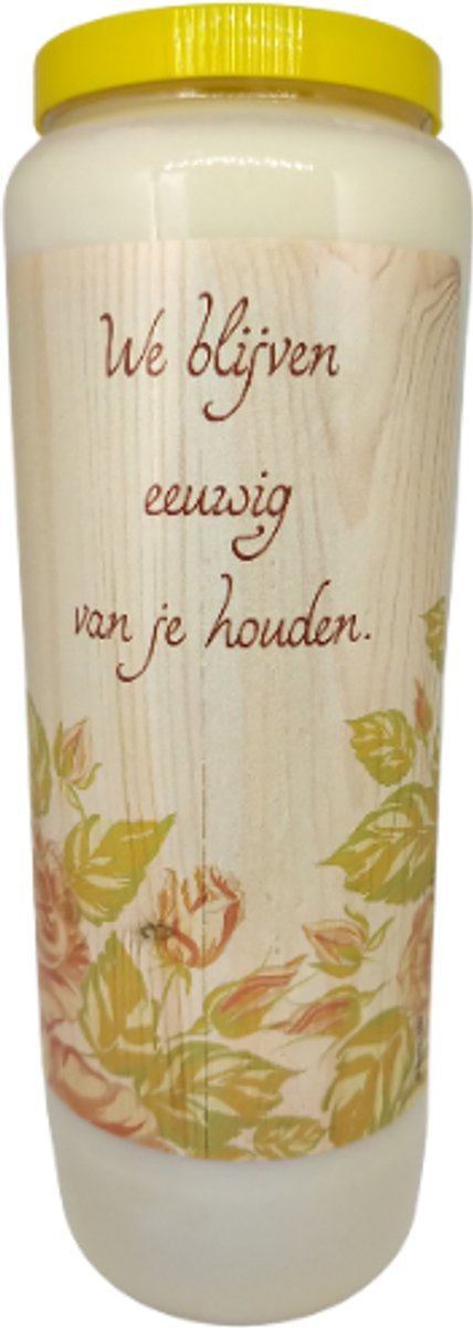 noveenkaars We blijven altijd - 9 dagen brander - set van 5 stuks Wit
