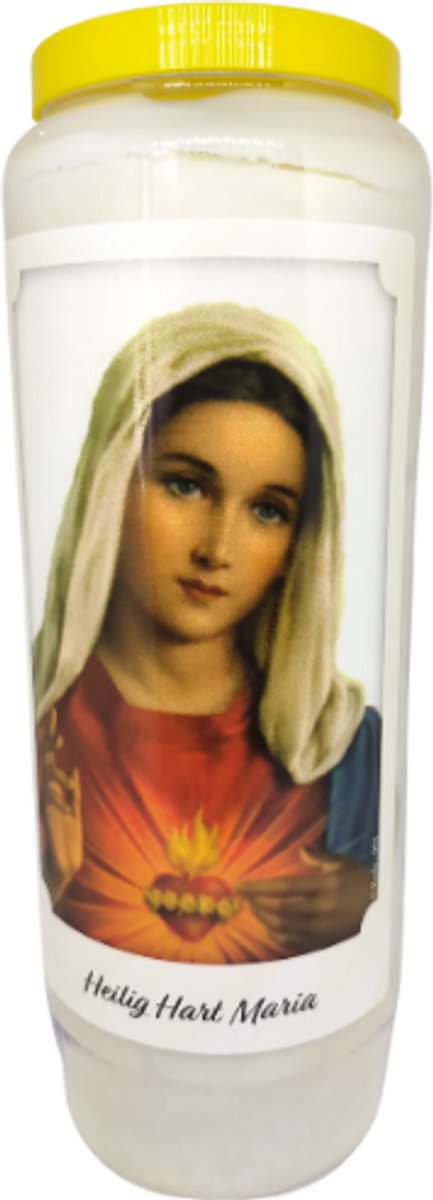 noveenkaars Heilig hart maria - 9 dagen brander - set van 5 stuks wit