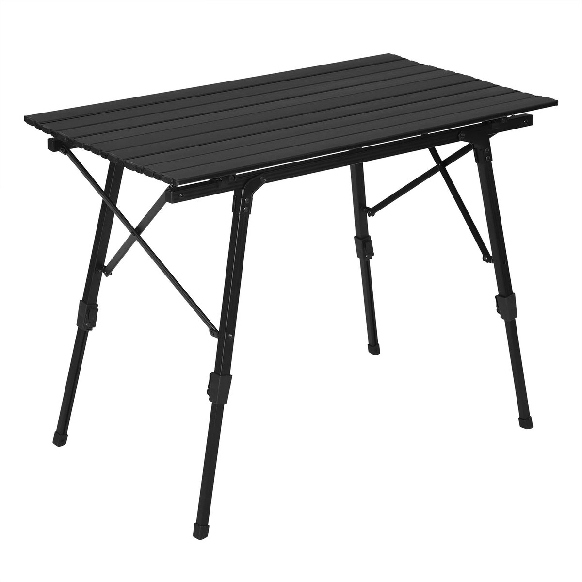 Sello! opvouwbare campingtafel – incl. opbergtas – lichtgewicht 3.8 kg – in hoogte verstelbaar 45/69cm – 90x52cm – zwart – zilver