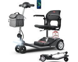 Sweetrich AIR CLASSIC Scootmobiel – Elektrische Scootmobiel - 20 km Actieradius – Opvouwbaar – 12Ah lithiumbatterij – 4 Wielen – 120 kg Draagvermogen - zwart
