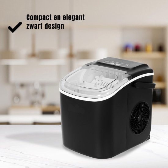 YOR® Ijsblokjesmachine - ijsmachine -ijsblokjesmakers - Supersnel ijsblokjes maken - Zwart - 23cm x 30cm x 29cm van Merkloos — afbeelding 3