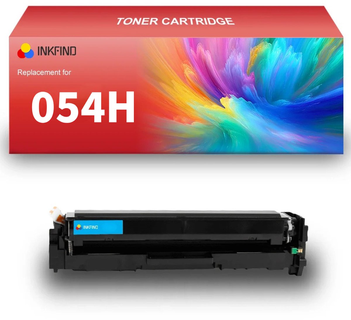 INKFIND 054H tonercartridge Cyaan compatibel met Canon 054 Cyaan Canon 054H Cyaan toner cartridge -1-pack Cyaan