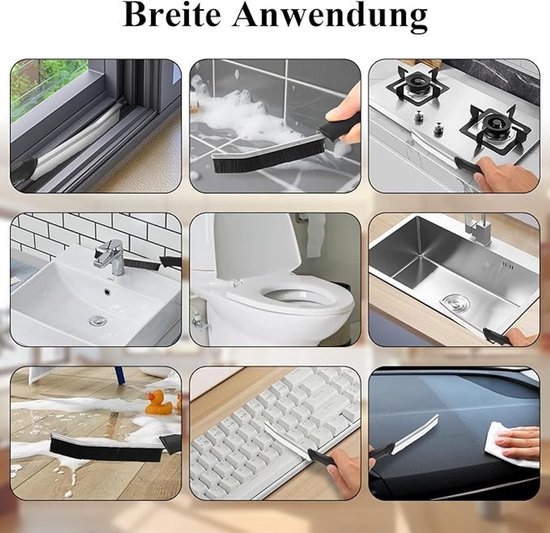 6-delige harde voegenborstel set voor tegels en badkamer van Merkloos	 — afbeelding 2