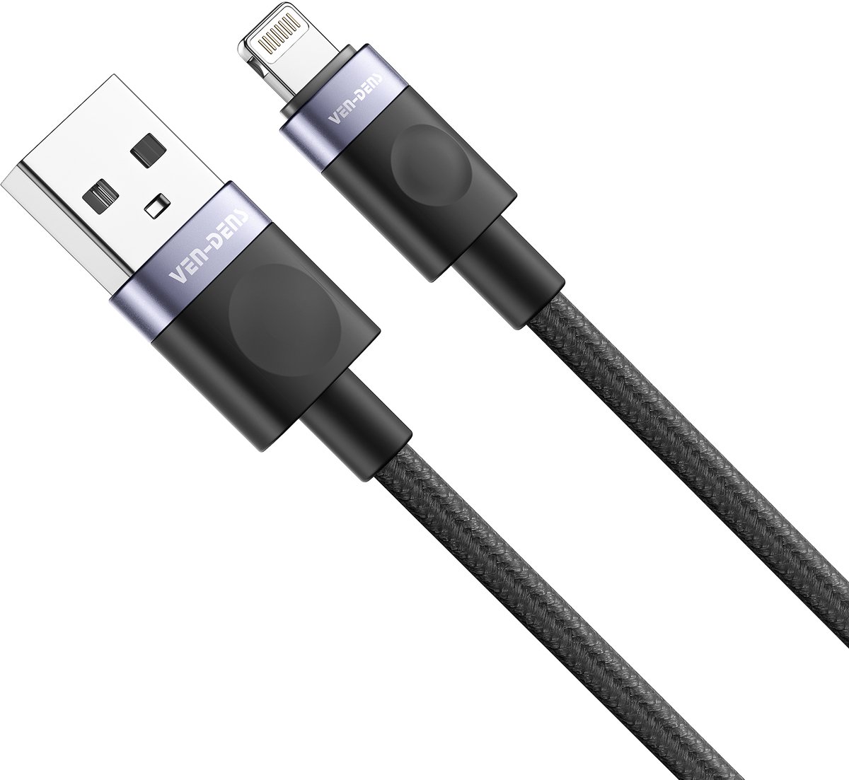 Ven-Dens USB-A naar Lightning-datakabel (1 m) 5V/2,4A voor Lightning-apparaten