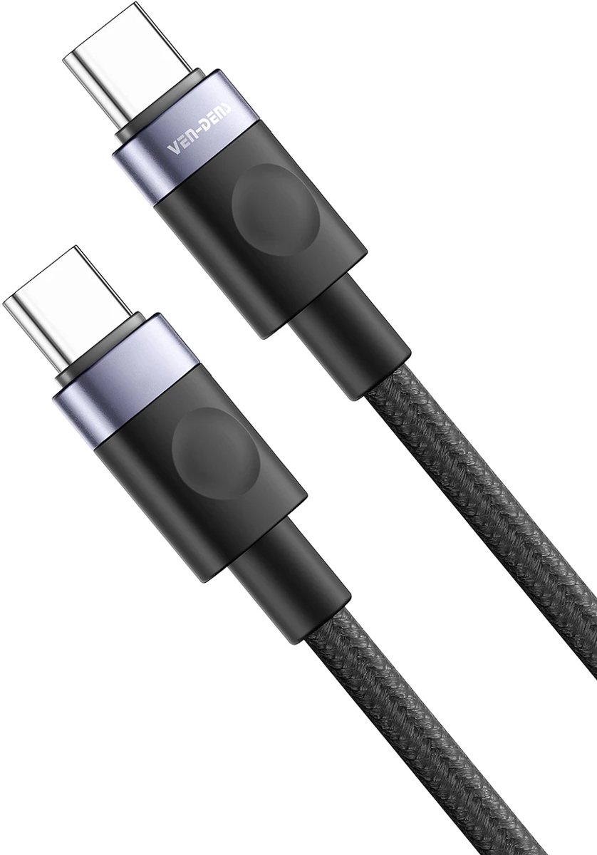 Ven-Dens USB A naar micro-thumb datakabel 1 meter zwart 5V/2A voor micro-apparaten