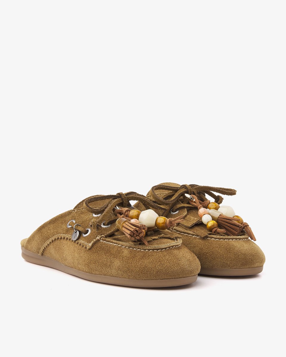 VIA VAI June Rhea Muiltjes Dames - Suède - Beige - Maat 38