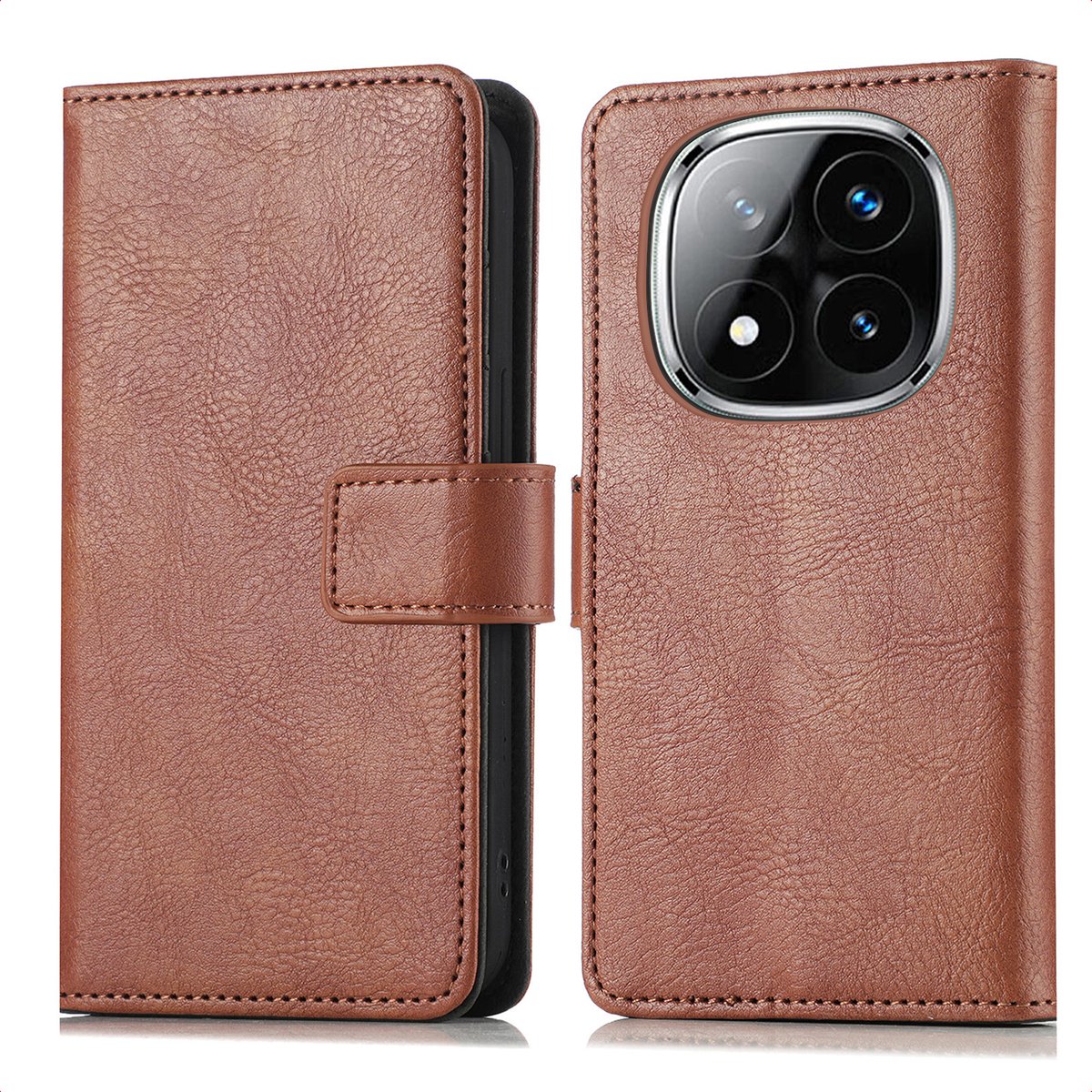imoshion Hoesje - Geschikt voor Xiaomi Poco X7 - Luxe Bookcase - Bruin