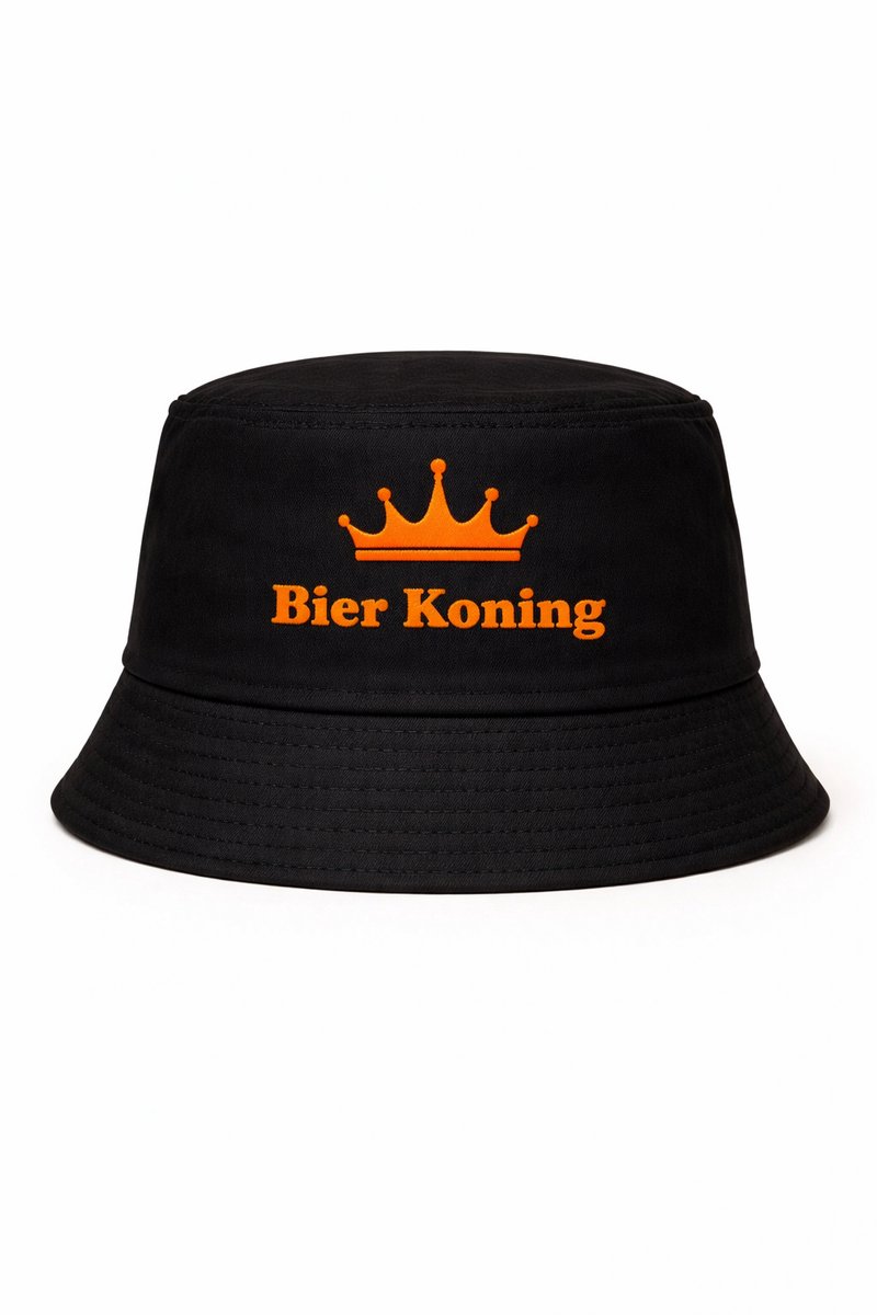 Buckethat - Zwart - Bier Koning - One Size