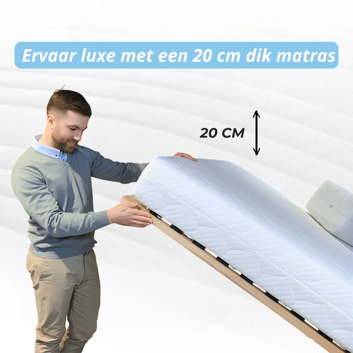 Maan matras 140x200 cm, HR45-koudschuim, 20 cm thumbnail 4