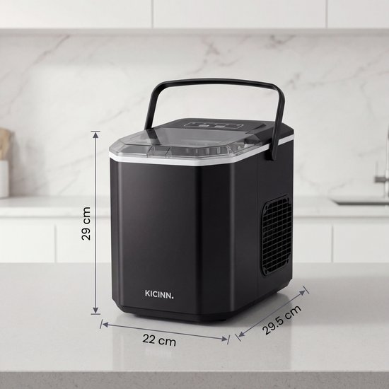 Kicinn IJsblokjesmachine - IJsblokjes Machine - IJsblokjesmaker - IJsschep - 12kg/24uur - Zelfreinigingsfunctie - Zwart van Kicinn — afbeelding 2