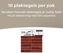 Verpakking van 10 plaktegels van 24Supply, met afbeelding van rode baksteentegels.