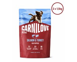 2x1,5 kg Carnilove salmon / turkey puppies hondenvoer