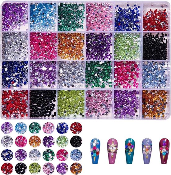 24 raster platte harsstrasssteentjes - bedazzle kit - Steentjes Set - Bedazzling Kit - Geschikt Voor ambacht - Strass Steentjes - DIY Jewellery Making