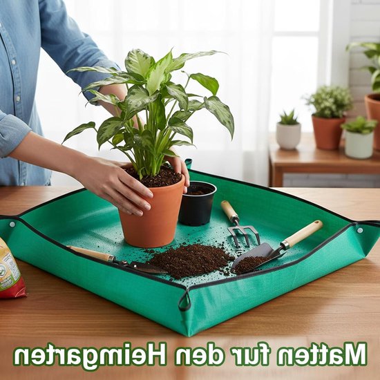 Dailygoods- Plantenmat 100 x 100 cm - Opvouwbaar - Waterdicht - Tuinaccessoires - Tuingereedschap - Beschermt tegen vuil - Tuinmat van Dailygoods — afbeelding 5