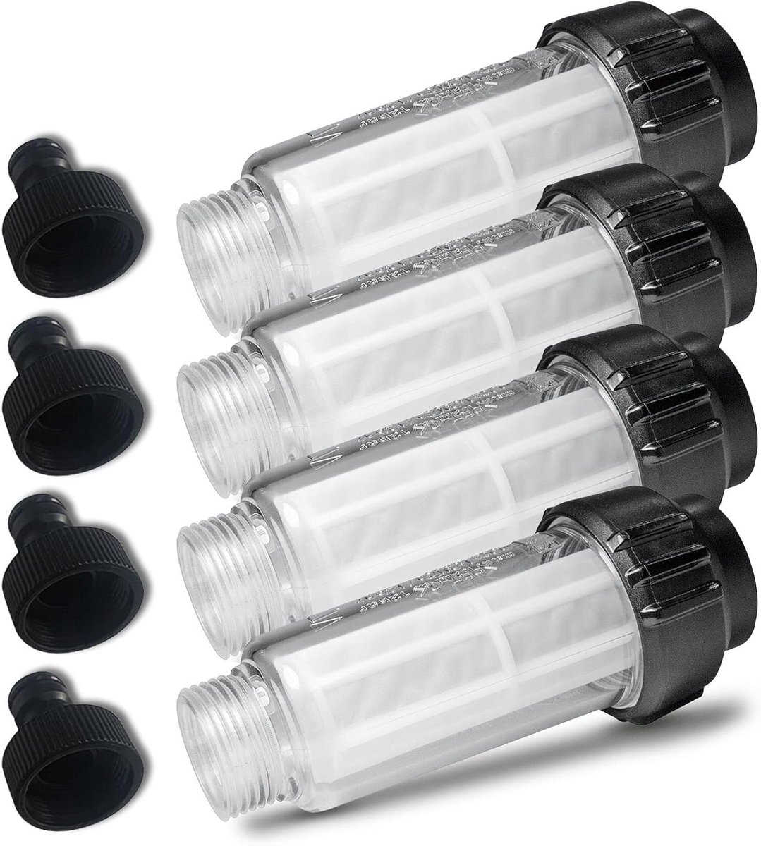 Waterfilter voor Hogedrukreiniger - 4 Stuks Vervangend Waterfilter voor 3/4 Inch Prefilter en Tuinpomp