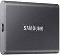 Grijze Samsung Portable SSD T7 met USB-C poort.