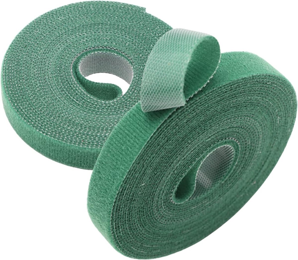 Herbruikbare nylon plantenbinders - tuintape klittenband voor tuintomaten, bloemen of groenten - groen - 10 mm x 10 m