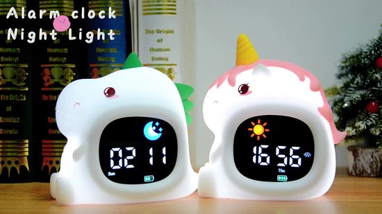 Dual RD Slaaptrainer - Kinderwekker - Slaapwekker met nachtlampje - Dino