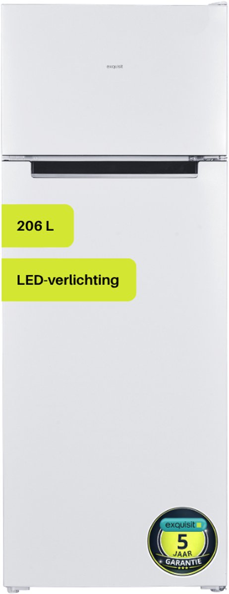 Bol.com Exquisit KGC270-45-040EW - Koel-vriescombinatie - 4* Vriesgedeelte - 5 Jaar Garantie - 206 Liter - 40dB - Wit aanbieding