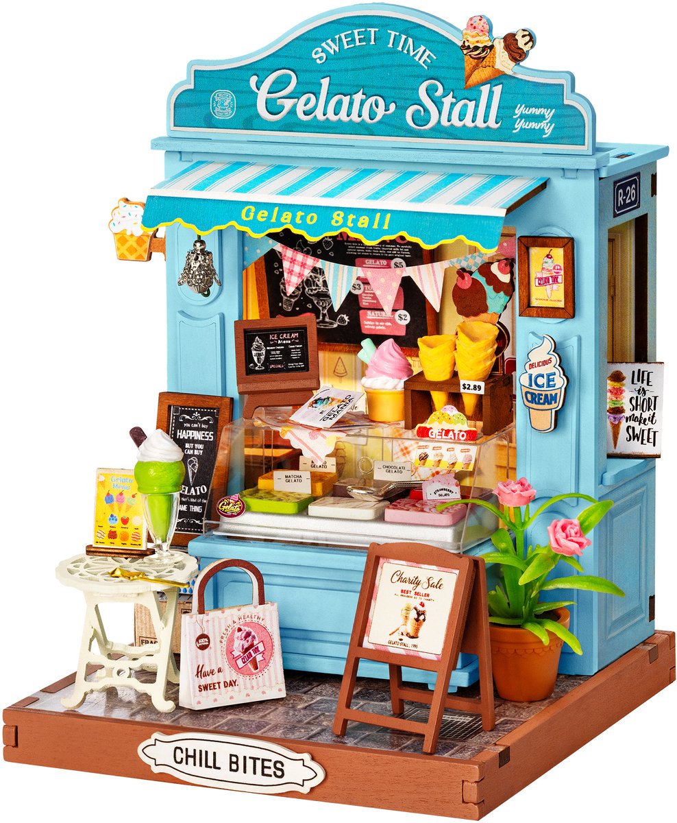 Robotime Gelato Stall - Rolife - Rolife DIY Miniature House Series - DS052 - Miniatuur - Knutselen - Bouwpakket