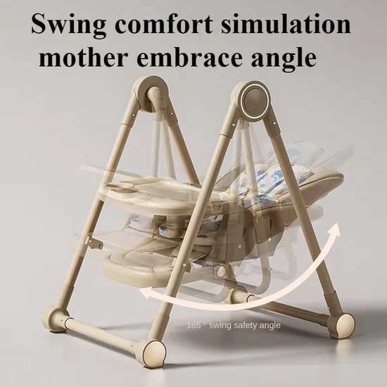 Joorly 2-in-1 Baby Eetstoel & Wieg - Kinder Eetstoel - Babywieg - Draagbaar - Opklapbaar - Khaki — afbeelding 5