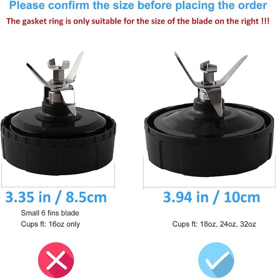 Set van 3 vervangende rubberen pakkingen voor de witte afdichtingsringen Geschikt voor Nutri Ninja blender, geschikt voor CT680 BL456-30 BL480 BL681A BL682 (pakkingen van 3,94 inch). van Merkloos — afbeelding 4