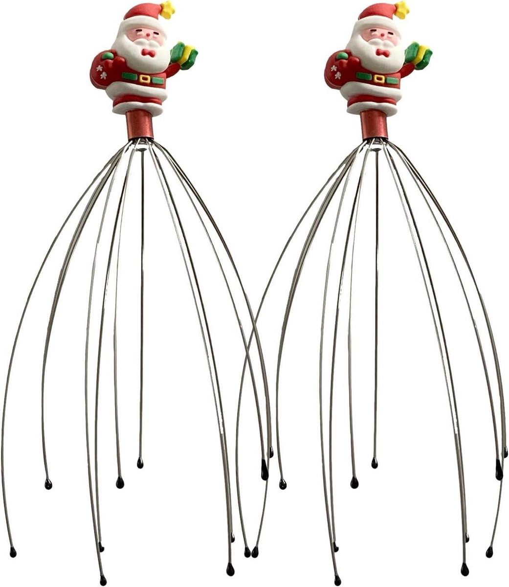 Hoofdkrabber - Hoofdmassage Klauw - Hoofdhuid Ontspanning - Ergonomisch Ontwerp - 21 cm - Kerstman