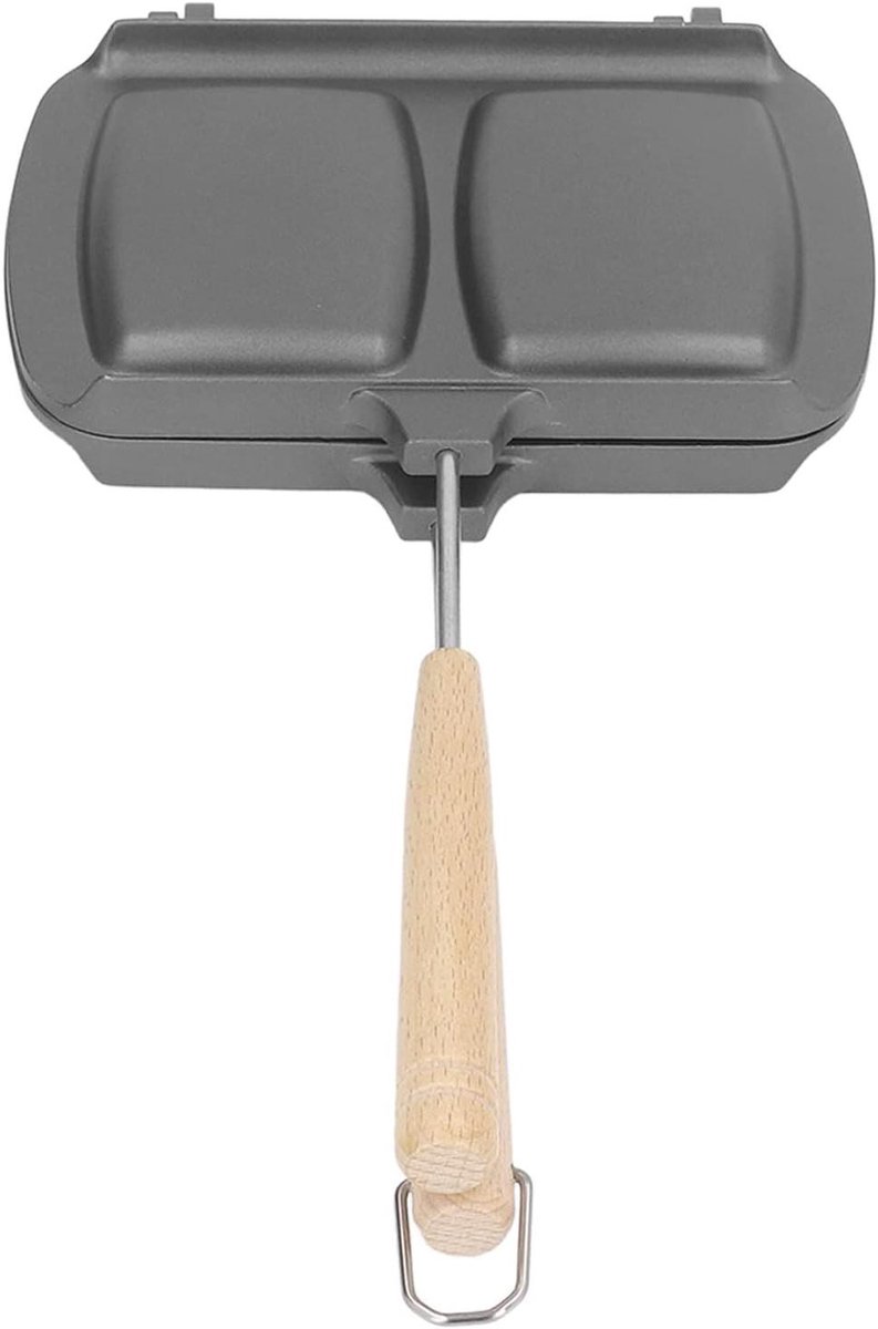 Dubbelzijdige Sandwichmaker - Panini Grill - Ontbijt Maken - Antiaanbaklaag - 23x17x6 cm - Zwart
