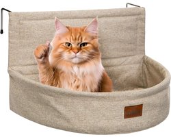 PillowPrim Cat Bed for Heating, Cat Radiator Bed, Cat Warming Lounger with Soft Plush, Cat Hammock for Hanging, Suitable for All Radiators, Stable and Comfortable, Beige