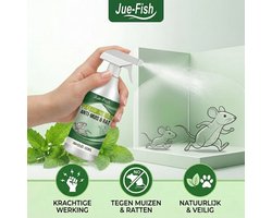 Anti Muizen Spray & Rattenspray - Ratten & Muizen Verjagen Zonder Gif - Pepermunt Olie Extract - Diervriendelijk Muizenverjager - Veilig & Niet Giftig - 60ml
