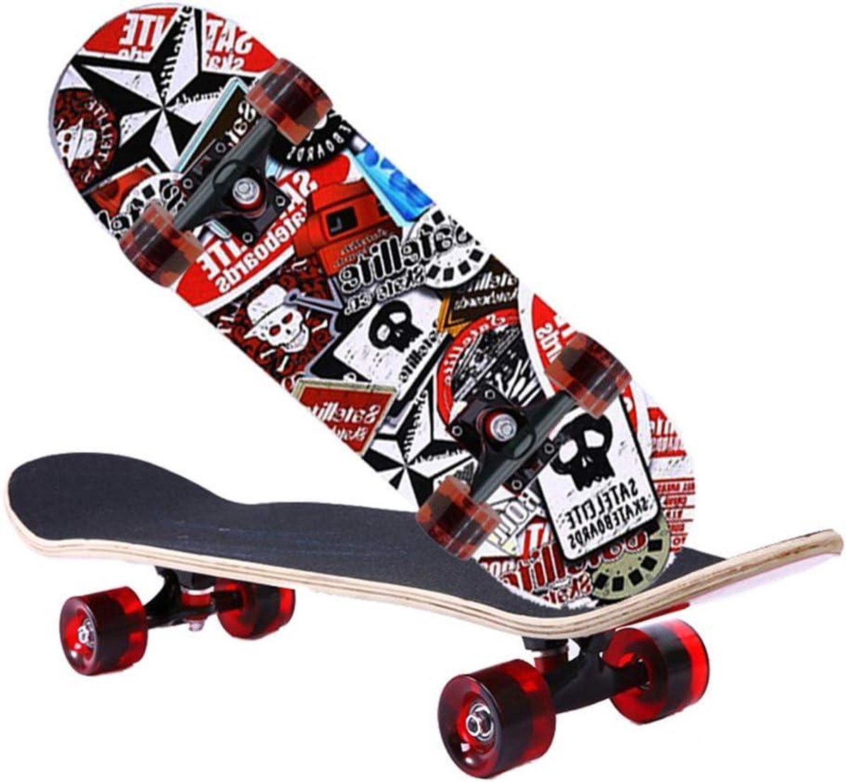 Compleet Skateboard Trickboard Beginners Stunts Dubbele Kicktail 80 cm